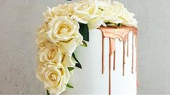 How To Make A Rose Gold Drip Wedding Cake- Rosie's Dessert Spot