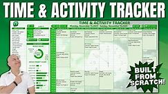 How To Create A Time And Activity Tracker In Excel. Designed From Scratch + Free Template