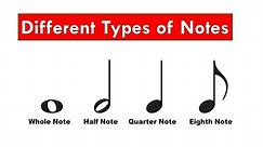 Music Theory For Beginners - Different Types of Notes - Whole, Half, Quarter, 8th and 16th Notes