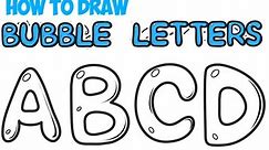 How to Draw Bubble Letters for Beginners A-Z Easy for Kids Step by Step Tutorial Simple