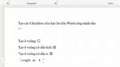 Tạo check box trong word #wordtips #word #checkbox | Chuyên trang hỗ trợ PMKT