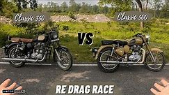 Royal Enfield Classic 500 vs Classic 350 Drag Race | 500cc vs 350cc | Rolling Race
