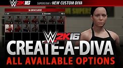 WWE 2K16: All Create A Diva Options!