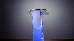 Acrylic Podium Stand for Churches Portable Podium Pulpits with LED Lights, Clear Pulpits for Churches, Transparent Presentation Lectern for School, Office, Conference, Weddings