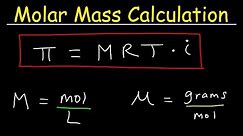 Molar Mass From Osmotic Pressure - Molarity & Van't Hoff Factor - Chemistry Problems