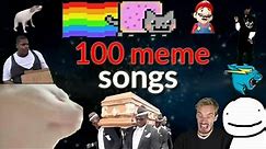 100 meme songs with real names.