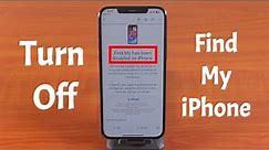 How to Turn Off Find My iPhone on iPhone