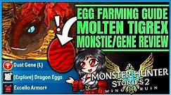 MOLTEN TIGREX IS IMPOSSIBLE - New Gene/Monstie/Armor Review + Egg Farm - Monster Hunter Stories 2!