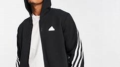 adidas Sportswear Future Icons 3 stripes full zip hoodie in black | ASOS
