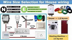 Wire size selection for house wiring | Wire size calculation | 1.5 ton ac | Electrical technician