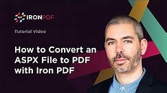 ASPX to PDF: How to Convert an ASPX file to PDF with IronPDF?