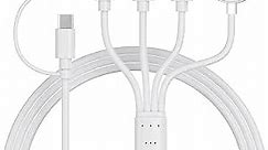 4 in 2 Multi Charging Cable for Apple Watch Charger,USB C Cable Universal Tra vel Charger with Lightning Type C Compatible with iPhone 15 14 13 iWatch Series 9/8/7/6/5/4/3/2/1 Galaxy S23 S22-4FT