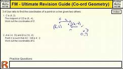 Coordinate Geometry (Midpoints and ratio) Ultimate revision guide for Further maths GCSE