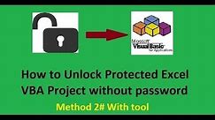 How to unlock protected Excel VBA Project Method 2
