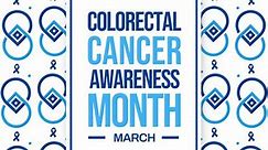 Colorectal Cancer Awareness Month modern backdrop with ribbons and typography Animation