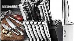 McCook® Knife Sets, German Stainless Steel Knife Block Sets with Built-in Sharpener