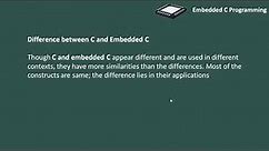 4 Difference between c and embedded c