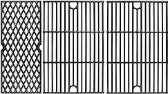 Utheer Cast Iron Cooking Grates for Pit boss Austin XL, Rancher XL, 1000 XL,1100pro Series, Traeger Pro Series 34, Traeger Texas Elite 34, Wood Pellet Smoker Grills Replacement Parts, 3 PCS
