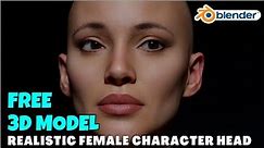 Free 3D Realistic Female Character Head HD Model for Blender/ ZBrush