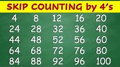 Skip Counting by 4 | Skip Counting by 4's to 100