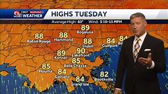 Hot and humid, potential record warm days before a front brings in possibly strong/severe storms Thursday night