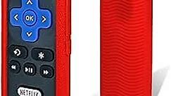 Protective Cover for Roku Remote - Environmentally Friendly Silicone Material, Drop-Proof, Dust-Proof, Washable, Compatible with Most Models of Roku Voice Remote Skin, Roku TV Remote Case (Red)