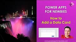 Power Apps How to Add a Data Card || Powerapps Data Cards
