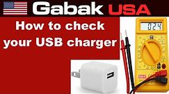 how to check cellphone tablet charger with multimeter