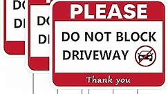 3 Pcs 17 x 13 Inch No Parking Signs Do Not Block Driveway Sign Corrugated Plastic Double Sided No Trucks in Driveway Sign with 6 Tall Stands for Outdoor Vehicle Safety Supplies (Red)
