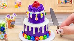 Purple Cake 💜💜 Satisfying Miniature Chocolate Ube Cake Recipe | Tasty Mini Buttercream Cake