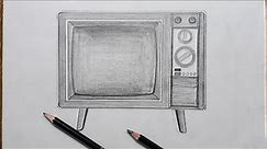 How to draw television step by step for beginners/ Easy TV drawing