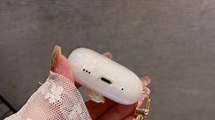 PHOEACC Cute Airpod Pro 2 Case Elegant Flower Luxury Glitter Marble Pearl Protective Cover with Keychain Compatible with AirPods Pro 2nd Generation Case for Girls Women (Rose White)