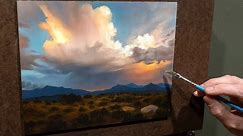 Landscape Oil Painting "Magnificence" - Storm Clouds, Mountain Prairie