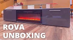 (Unboxing) Meble Furniture Rova Electric Fireplace 75" TV Stand | Aiyah TV Stand for TVs up to 70"