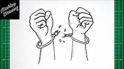 How to Draw Hands Breaking Chains