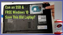 Toshiba Satellite C650D Upgrade Hard Drive to SSD, Install Windows 10 for Free, Benchmark & Review