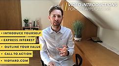 Video Introductions for Job Applications