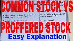 Common Stock vs Preferred Stock|Difference between common stock and preferred stock