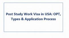 Post Study Work Visa in USA