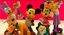Disney Minnie Mouse Figurine Set with Pluto, Figaro, Mickey Mouse, Daisy Duck, Clarabelle Cow