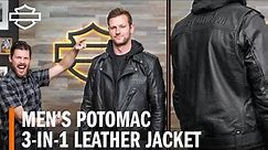 Harley-Davidson Men's Potomac 3-in-1 Leather Motorcycle Jacket Overview