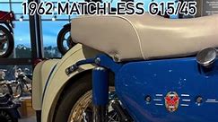 The G15/45 was the final edition of the Matchless vertical twin. Basically it was the G12 650cc motor bored out to the maximum possible and advertised as a “45” as in cubic inches for the North American market. The motor was somewhat fragile and overstressed, so with only 200 machines built it was replaced by the Norton750cc Atlas power unit in later versions of the G15.#matchlessmotorcycle #g15 #1962 #britishmotorcycle #barbermuseum #barbercollection | Barber Vintage Motorsports Museum