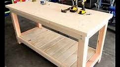 Garage Workshop Woodworking Strong Heavy Duty Work Table Inexpensive Easy DIY