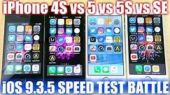 iPhone 4S vs iPhone 5 vs iPhone 5S vs iPhone SE (iOS 9.3.5)