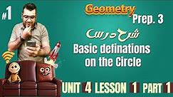 prep 3 | 2nd term | Geometry | Lesson 1 / basic definitions on the Circle