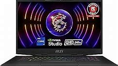 MSI Stealth 17 Studio 17.3" QHD 240Hz Gaming Laptop: 13th Gen Intel Core i9, RTX 4080, 32GB DDR5, 1TB NVMe SSD, Thunderbolt 4, USB-Type C, Cooler Boost Trinity+, Win11 Home: Core Black A13VH-053US