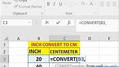 Convert inch in to cm in Excel | Excel tricks and tips😱🎉#exceltricks #shorts