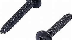 #6 X 3/4" Stainless Truss Head Phillips Wood Screw, (25pc), Black Xylan Coated 18-8 (304) Stainless Steel Screws, by Bolt Dropper