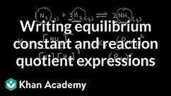 Writing equilibrium constant and reaction quotient expressions | AP Chemistry | Khan Academy