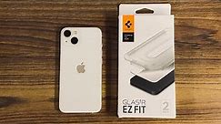 Spigen GLAStR EZ FIT Tempered Glass for iPhone 13/Pro | Unboxing + Installation Process